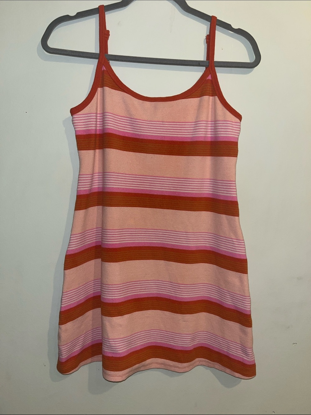 American Eagle Striped Orange & Pink Mini Dress
